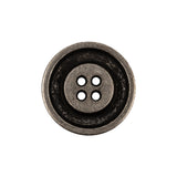 Italian Silver Oxidized Deep Well 4-Hole Button - 36L/23mm
