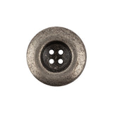 Italian Silver Oxidized Deep Well 4-Hole Button - 36L/23mm