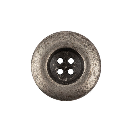 Italian Silver Oxidized Deep Well 4-Hole Button - 36L/23mm