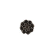 Italian Silver Oxidized Floral Shank Back Button - 18L/11.5mm