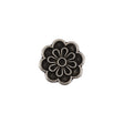 Italian Silver Oxidized Floral Shank Back Button - 24L/15mm