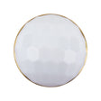 Italian White and Gold Geometric Faceted Dome Shaped Shank Back Button - 44L/28mm