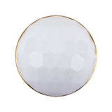 Italian White and Gold Geometric Faceted Dome Shaped Shank Back Button - 44L/28mm