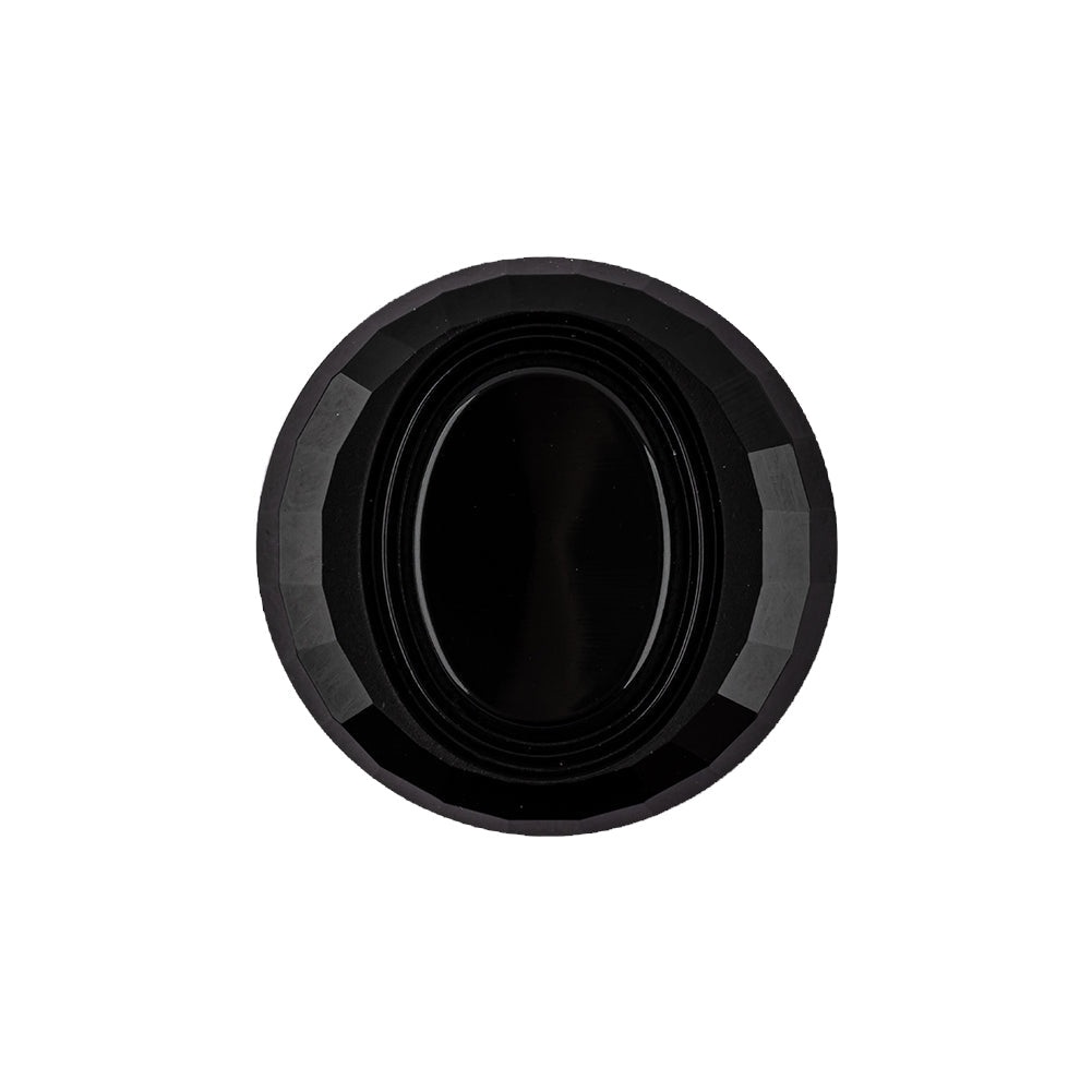 Italian Black Faceted Plastic Button - 36L/23mm