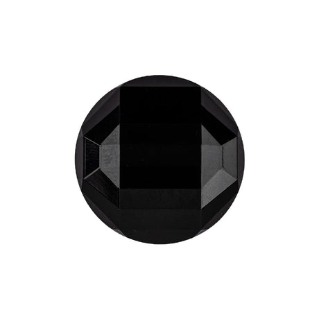 Italian Black Faceted Geometric Convex Shank Back Button - 36L/23mm