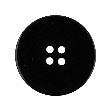 Italian Black Dome Shaped Dimensional 4-Hole Button - 44L/28mm