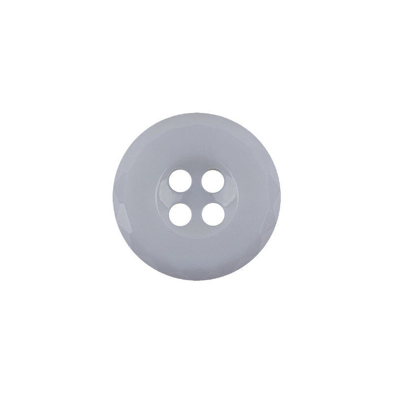 Italian White Casted 4-Hole Nylon Button - 28L/18mm