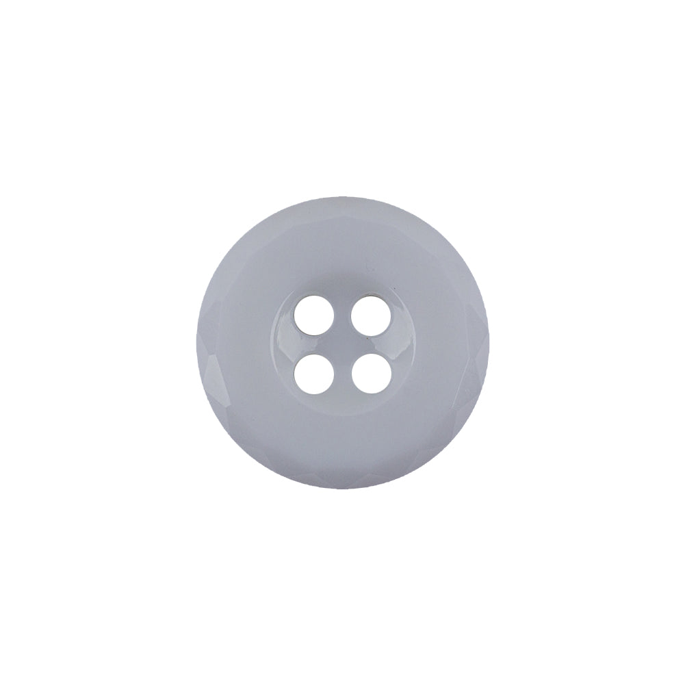 Italian White Casted 4-Hole Nylon Button - 28L/18mm