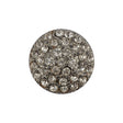 Italian Silver Cast Metal and Rhinestone Shank Back Button - 36L/23mm