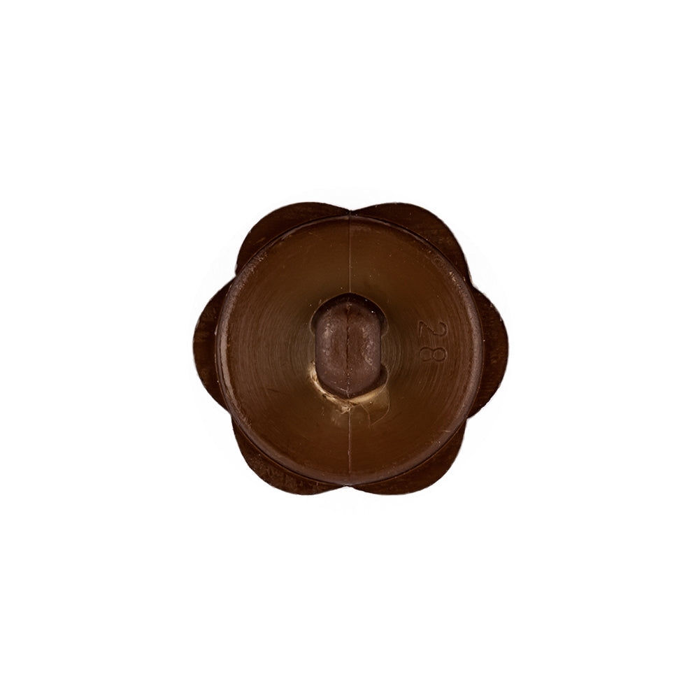 Italian Brown Floral and Geometric Shank Back Nylon Button - 32L/20mm