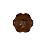 Italian Brown Floral and Geometric Shank Back Nylon Button - 32L/20mm