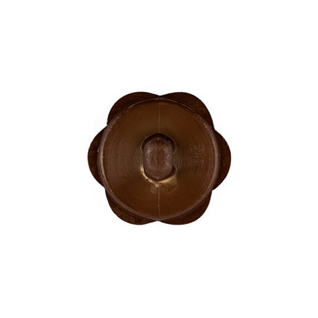 Italian Brown Floral and Geometric Shank Back Nylon Button - 32L/20mm
