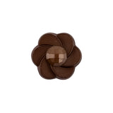 Italian Brown Floral and Geometric Shank Back Nylon Button - 32L/20mm