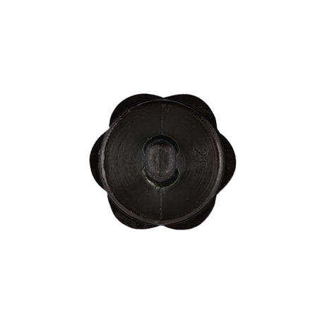 Italian Black Floral and Geometric Shank Back Nylon Button - 32L/20mm