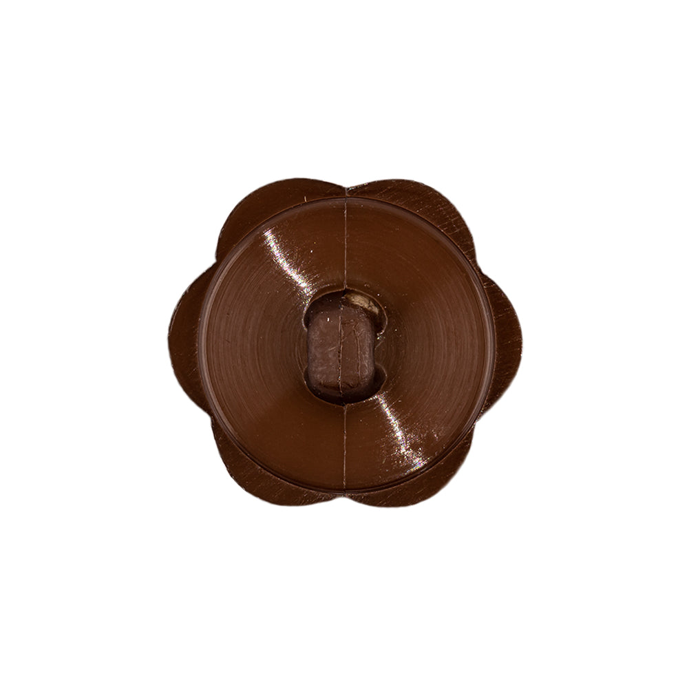 Italian Brown Floral and Geometric Shank Back Nylon Button - 36L/23mm