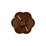 Italian Brown Floral and Geometric Shank Back Nylon Button - 36L/23mm