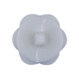 Italian White Floral and Geometric Shank Back Nylon Button - 44L/28mm