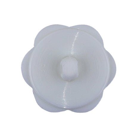 Italian White Floral and Geometric Shank Back Nylon Button - 44L/28mm