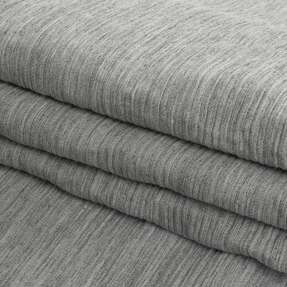 Italian Heathered Gray Gauzy Crinkled Viscose Scrim