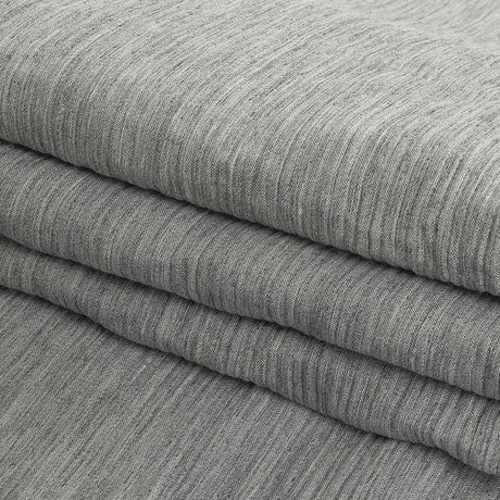 Italian Heathered Gray Gauzy Crinkled Viscose Scrim
