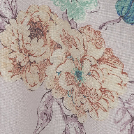 Lilac Floral Printed Linen Woven