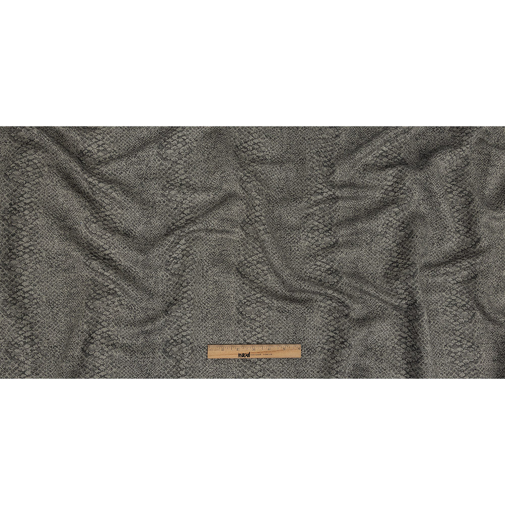 Black and Gray Python Patterned Linen Jacquard