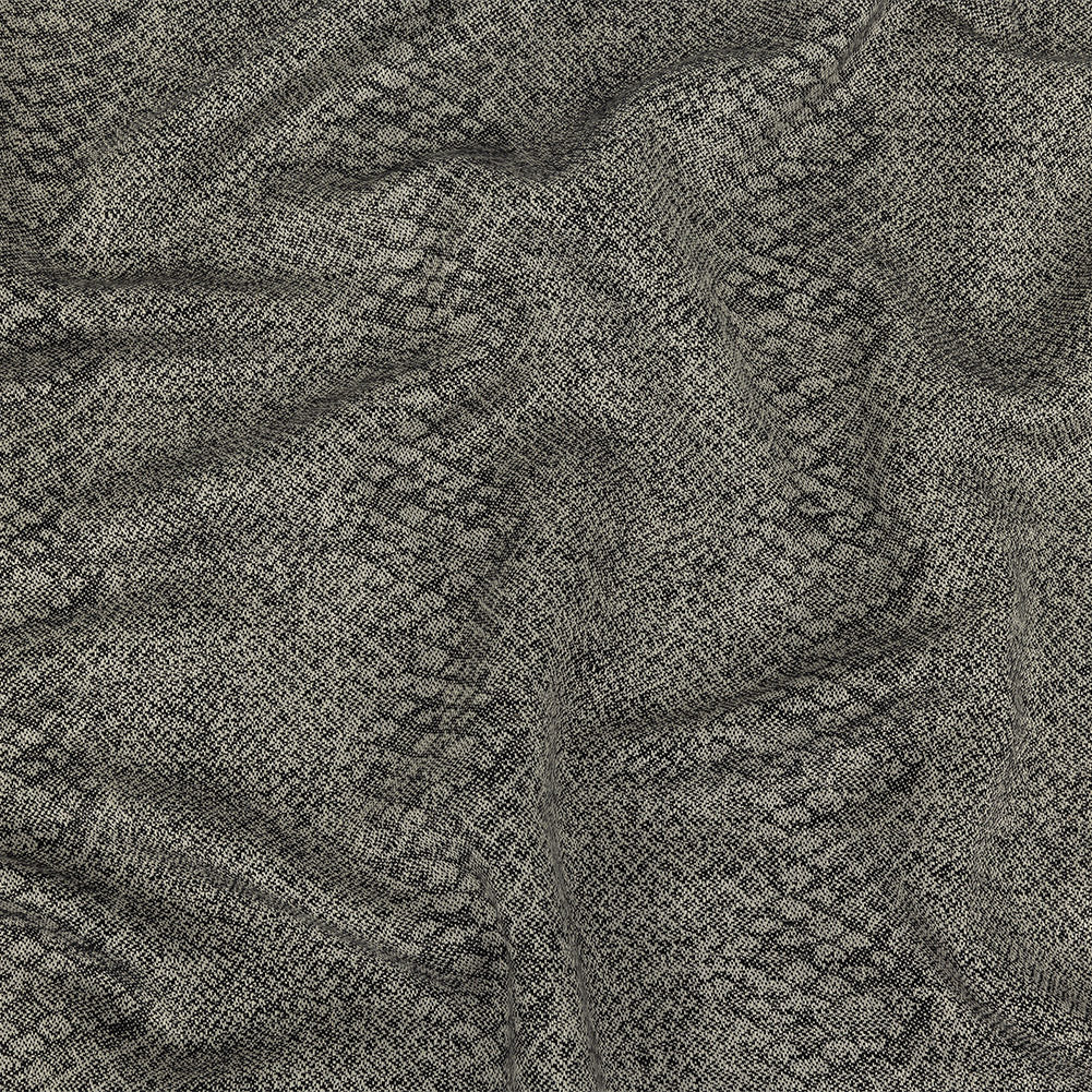 Black and Gray Python Patterned Linen Jacquard