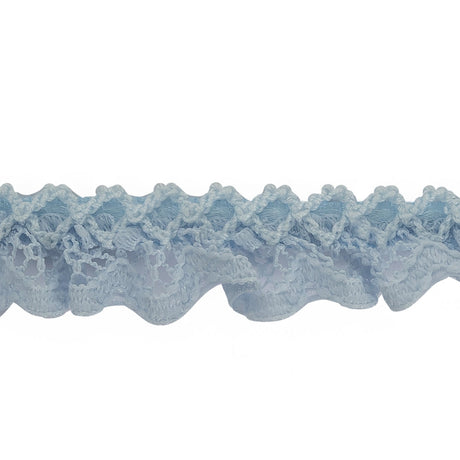 Baby Blue Criss Cross Crochet Trimming - 0.625"