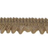 Desert Beige Ruffled Stretch Lace Trimming - 0.625"