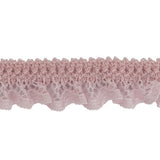 Primrose Pink Ruffled Stretch Lace Trimming - 0.625"