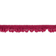 Deep Pink Ruffled Stretch Lace Trimming - 0.625"