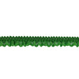 Grass Green Ruffled Stretch Lace Trimming - 0.625"