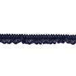 Black Iris Ruffled Stretch Lace Trimming - 0.625"