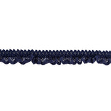 Black Iris Ruffled Stretch Lace Trimming - 0.625"