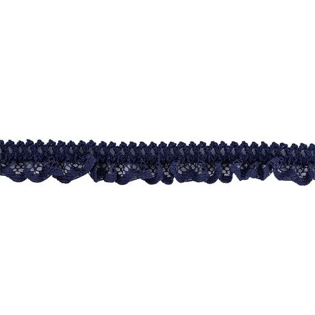 Black Iris Ruffled Stretch Lace Trimming - 0.625"
