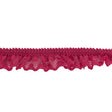 Deep Pink Ruffled Stretch Lace Trimming - 1"