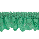 Spearmint Ruffled Stretch Lace Trimming - 1"
