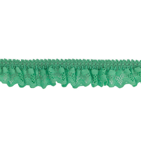 Spearmint Ruffled Stretch Lace Trimming - 1"