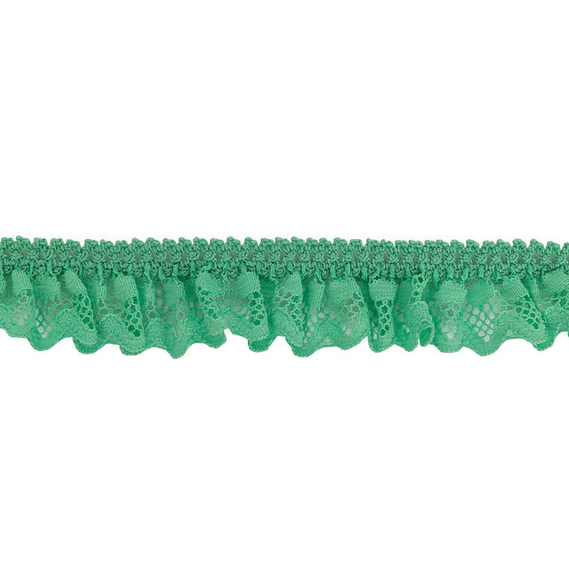 Spearmint Ruffled Stretch Lace Trimming - 1"