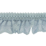 Baby Blue Ruffled Stretch Lace Trimming - 1"