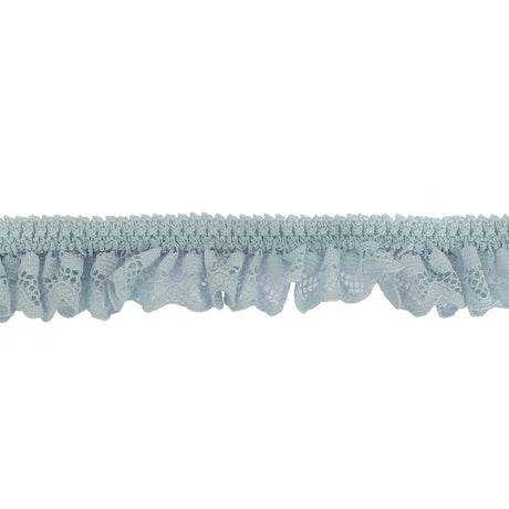 Baby Blue Ruffled Stretch Lace Trimming - 1"