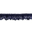 Black Iris Ruffled Stretch Lace Trimming - 1"