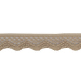 Desert Beige Scalloped Edge Lace Geometric Trimming - 0.5"