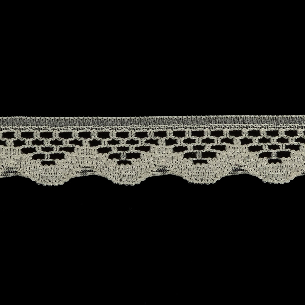 Antique White Scalloped Edge Lace Geometric Trimming - 0.5"