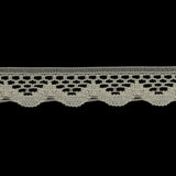 Antique White Scalloped Edge Lace Geometric Trimming - 0.5"