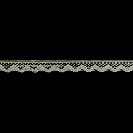 Antique White Scalloped Edge Lace Geometric Trimming - 0.5"