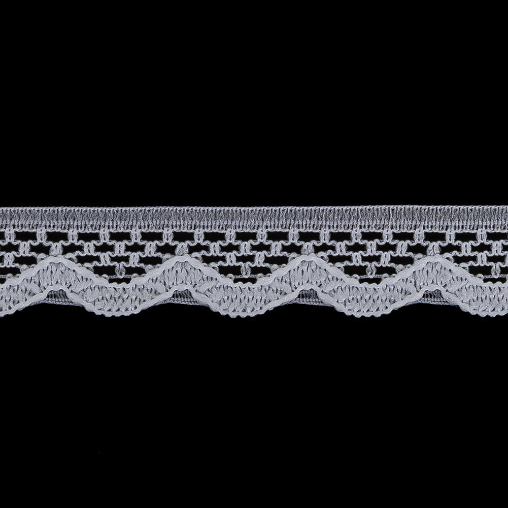 Snow White Scalloped Edge Lace Geometric Trimming - 0.5"