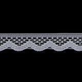 Snow White Scalloped Edge Lace Geometric Trimming - 0.5"