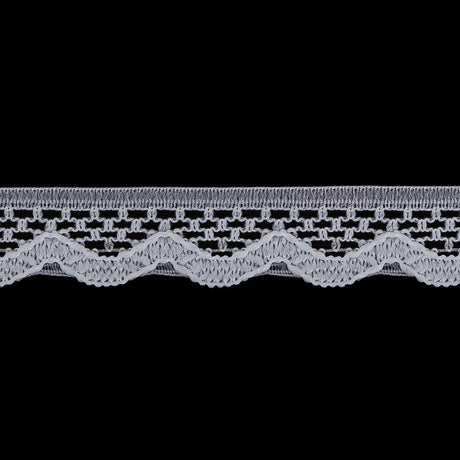 Snow White Scalloped Edge Lace Geometric Trimming - 0.5"
