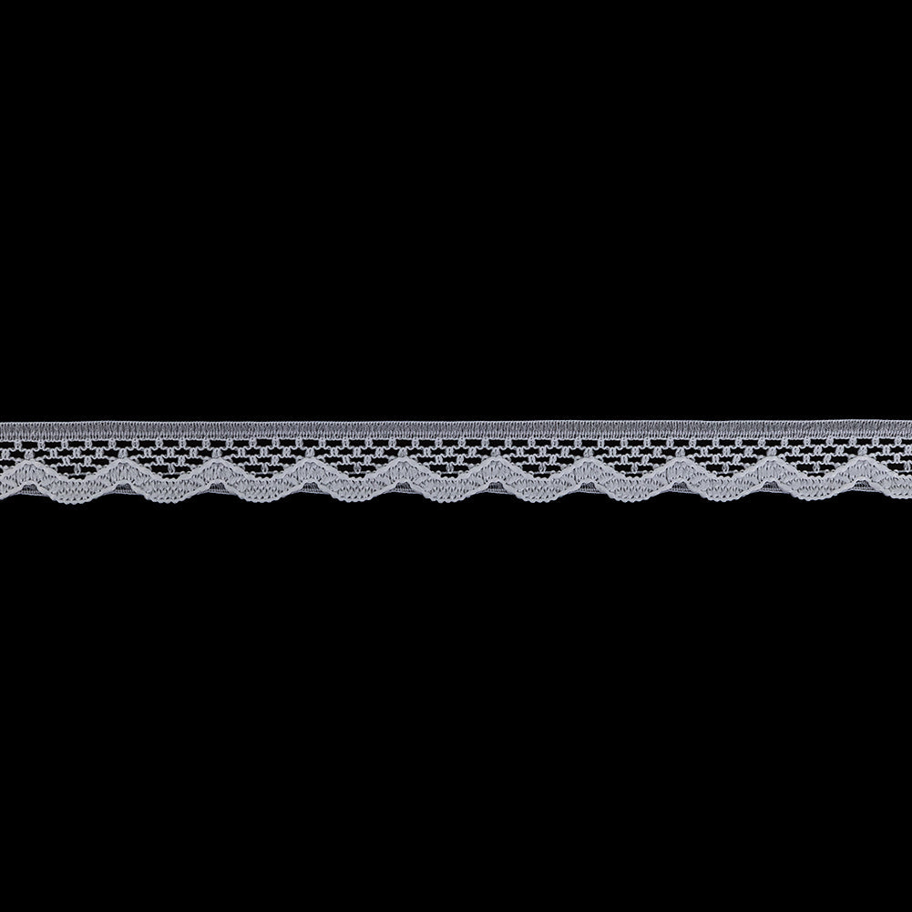Snow White Scalloped Edge Lace Geometric Trimming - 0.5"